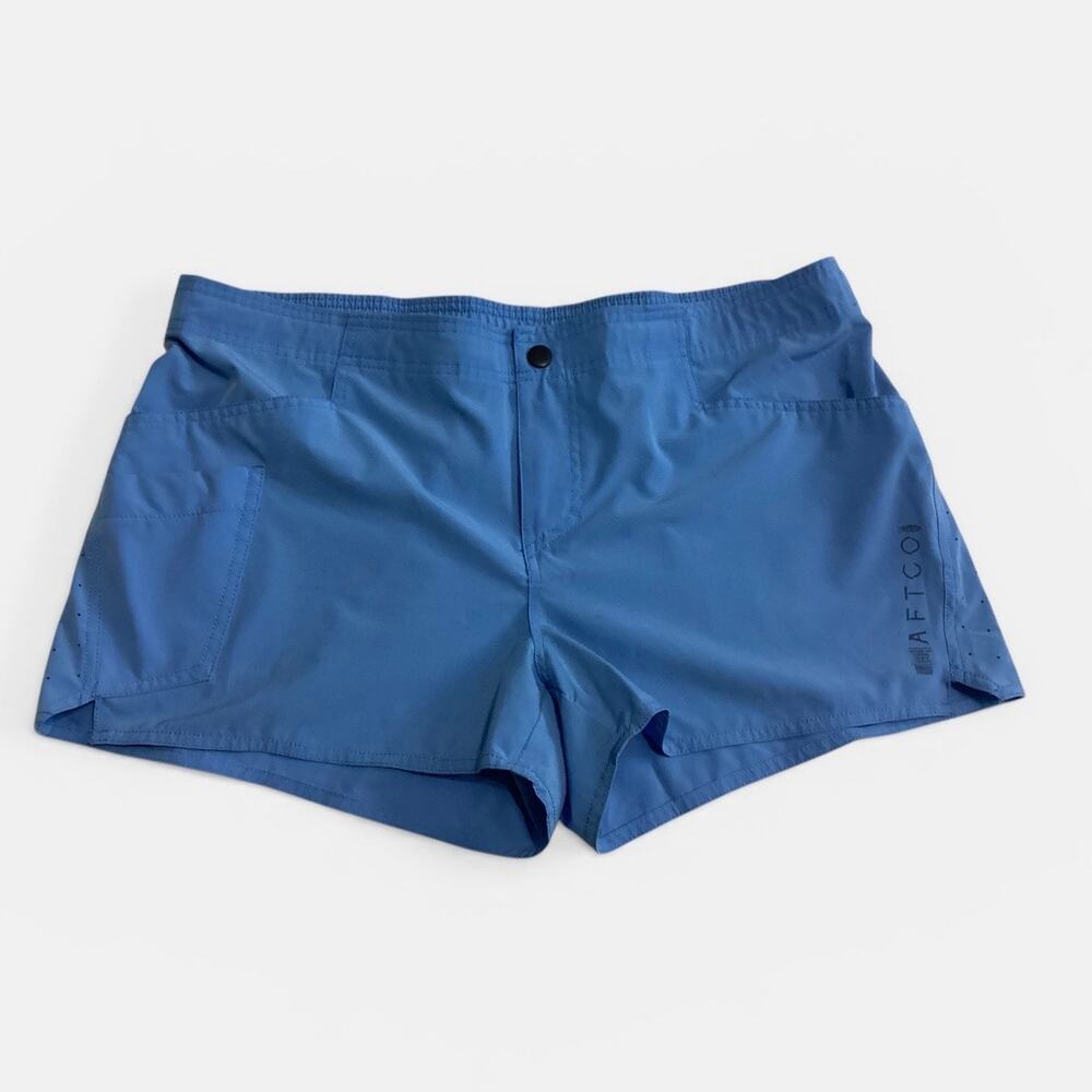 AFTCO Women's Strike Fishing Shorts Blue Quick Dry Technical Performance size 14